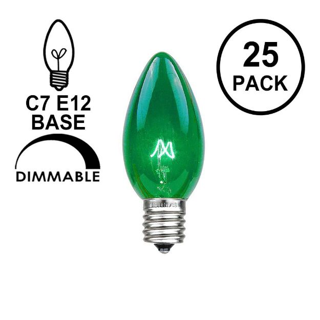 Green Transparent C7 5 Watt Bulbs