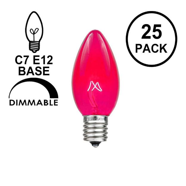 Pink Transparent C7 5 Watt Bulbs