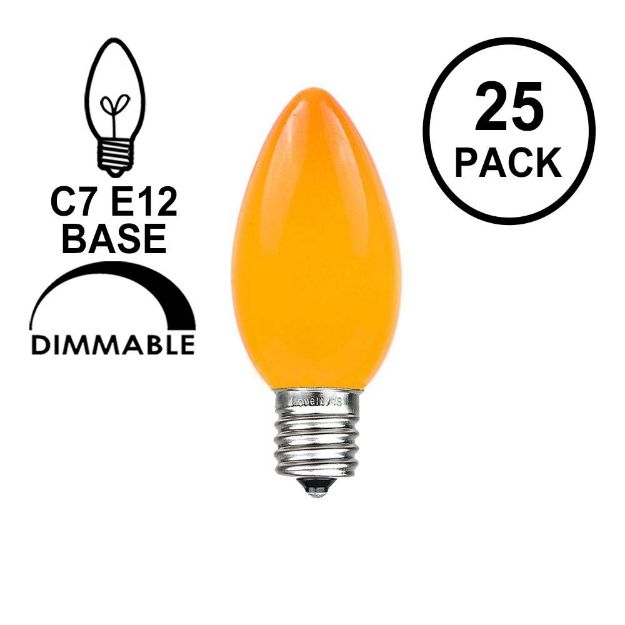 Orange Ceramic Opaque C7 5 Watt Replacement Bulbs 25 Pack