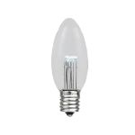 Pure White Smooth Glass C9 LED Bulbs - 25pk
