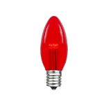 Red Smooth Glass C9 LED Bulbs - 25k