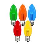 5 Pack Assorted Smooth Glass C9 LED Bulbs