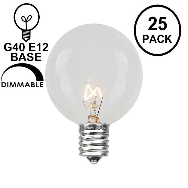 Clear G40 Globe Replacement Bulbs 25 Pack
