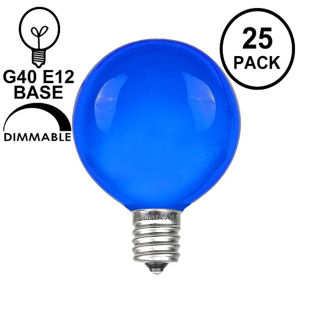Blue Satin G40 Globe Replacement Bulbs 25 Pack