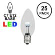 C7 - Pure White - Glass LED Replacement Bulbs - 25 Pack