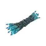 Non Connectable Teal Lights Green Wire Mini Lights 20 Light 8.5'