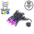 50 LED Pink LED Christmas Lights 11' Long on Black Wire