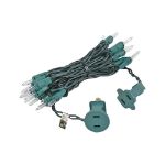 Clear 20 Light 9' Long Green Wire Christmas Mini Lights