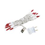 Non Connectable Red White Wire Mini Lights 20 Light 8.5'