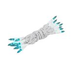 Non Connectable Teal White Wire Mini Lights 20 Light 8.5'