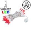 35 Light Traditional T5 Red LED Mini Lights White Wire