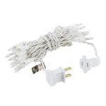 20 Light 6.5' Long White Wire Christmas Mini Lights