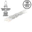 10 Light 5.5' White Wire Christmas Mini Lights