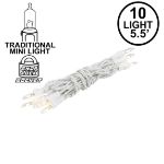 Non Connectable White Wire Mini Lights 10 Light 5.5'