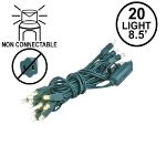 20 Light Non Connectable Warm White LED Mini Lights Green Wire