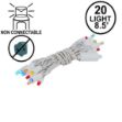 20 Light Non Connectable Multi LED Mini Lights White Wire