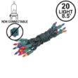 Non Connectable Multi Colored Green Wire Mini Lights, *19* Light, 8.5'
