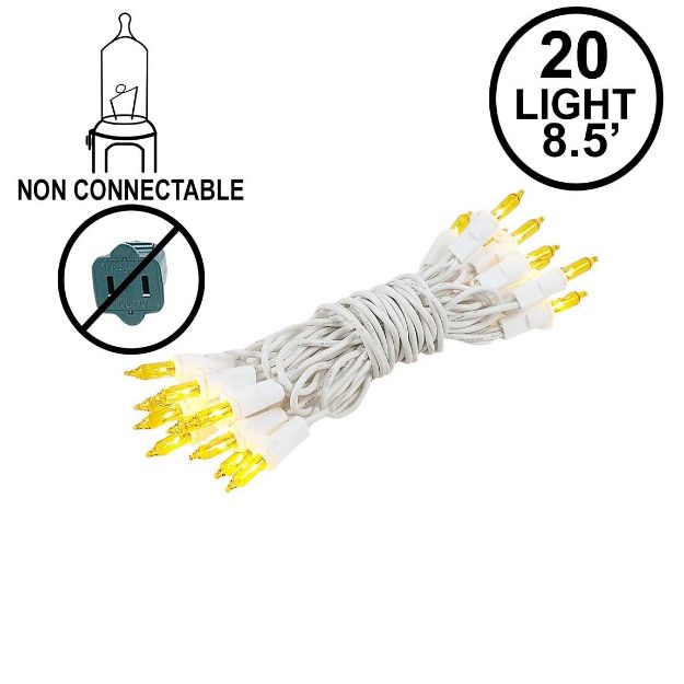 Non Connectable Yellow White Wire Mini Lights 20 Light 8.5'