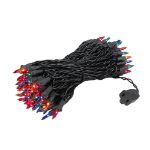 Multi Christmas Mini Lights 100 Light 50 Feet Long on Black Wire