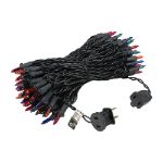 Multi Christmas Mini Lights 100 Light 50 Feet Long on Black Wire