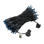 Teal Christmas Mini Lights 100 Light 50 Feet Long on Black Wire