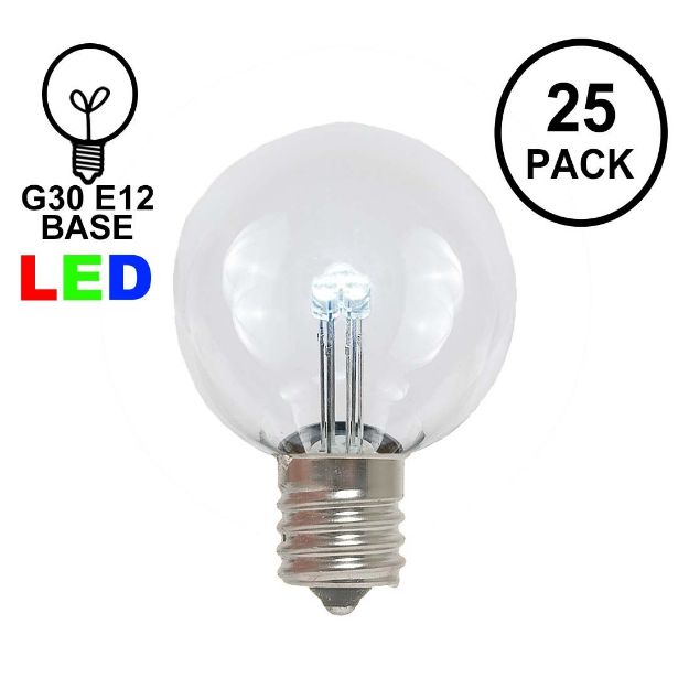 Pure White - G30 Glass LED Replacement Bulbs - 25 Pack