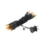 Non Connectable Amber/Orange Black Wire Mini Lights 20 Light 8.5'