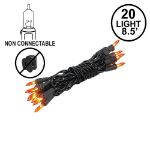 Non Connectable Amber/Orange Black Wire Mini Lights 20 Light 8.5'
