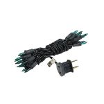 Non Connectable Green Black Wire Mini Lights 20 Light 8.5'