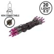Non Connectable Purple Brown Wire Mini Lights 20 Light 8.5'