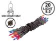 Non Connectable Multi Brown Wire Mini Lights 20 Light 8.5'