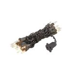 Clear 20 Light 9' Long Brown Wire Christmas Mini Lights