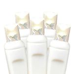 Warm White LED Icicle Lights on White Wire 70 Bulbs