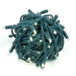 Coaxial 100 LED Warm White 4" Spacing Green Wire