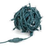 Coaxial 100 LED Warm White 4" Spacing Green Wire