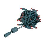 Coaxial 50 LED Red 4" Spacing Green Wire
