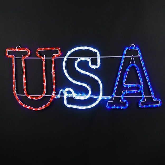 36" Patriotic "USA" LED Rope Light Sign