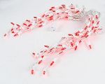 Red 100 Light Icicle Lights White Wire Medium Drops
