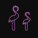 24" Pink Flamingo LED Rope Light Motif 