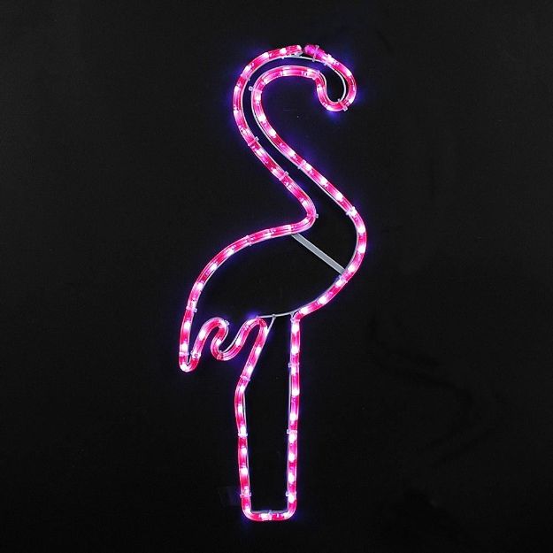 24" Pink Flamingo LED Rope Light Motif 