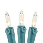 Clear 20 Light 9' Long Green Wire Christmas Mini Lights