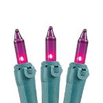 Non Connectable Purple Green Wire Mini Lights 20 Light 8.5'