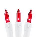 Red 100 Light Icicle Lights White Wire Medium Drops