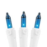 Teal 50 Light 11' Long White Wire Christmas Mini Lights