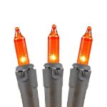 Non Connectable Amber/Orange Brown Wire Mini Lights 20 Light 8.5'