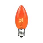 C9 25 Light String Set with Orange Bulbs on Green Wire