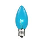 C9 25 Light String Set with Teal Bulbs on Green Wire