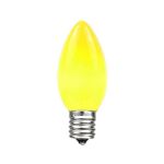 C9 25 Light String Set with Ceramic Yellow Bulbs on White Wire