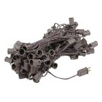 100 C9 Ceramic Christmas Light Set - White - Brown Wire