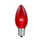 C9 25 Light String Set with Red Bulbs on Black Wire